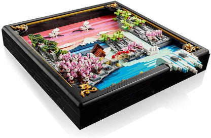 LEGO Art Paisagem de Cerejeiras Japonesas em Flor - Kit de Modelo em Miniatura DIY para Adultos - Arte de Parede 3D em Moldura Caixa com Monte Fuji, Sakura e Cachoeira Texturizada - Ideia de Presente - 31218
