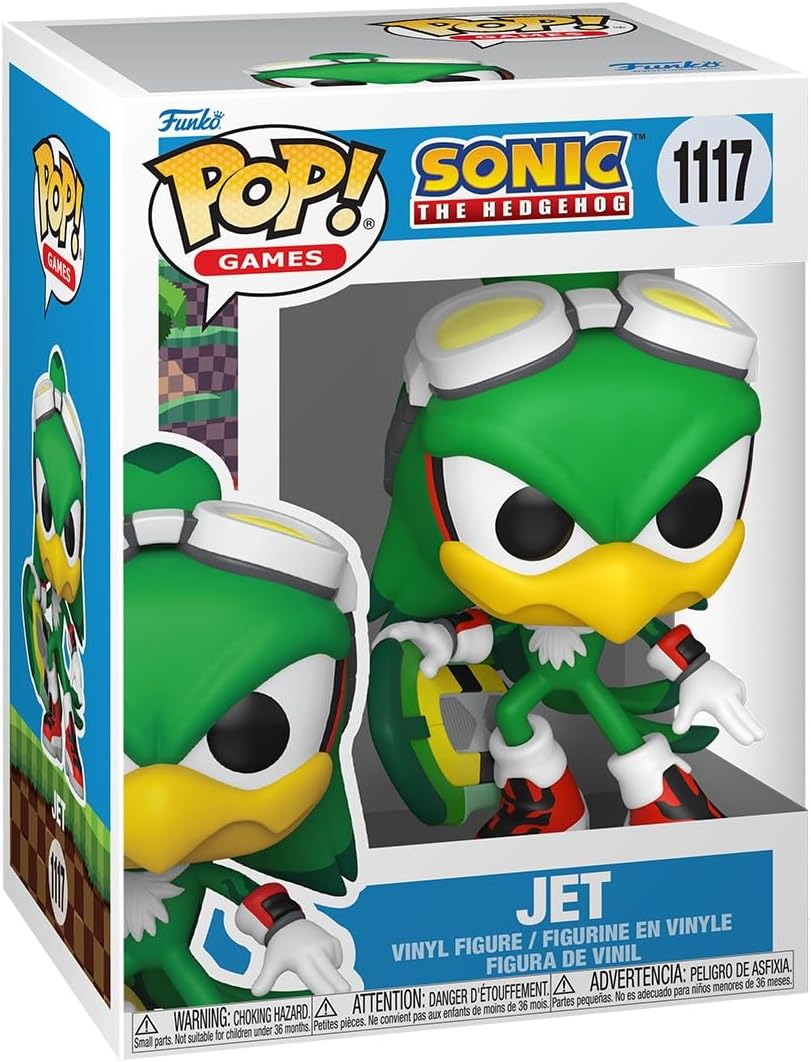 Funko Pop! Games: Sonic - Jet the Hawk com tabuleiro - Sonic the Hedgehog - Figura colecionável de vinil - Ideia para presente - Produtos oficiais - Brinquedos para crianças e adultos - Fãs de videogames
