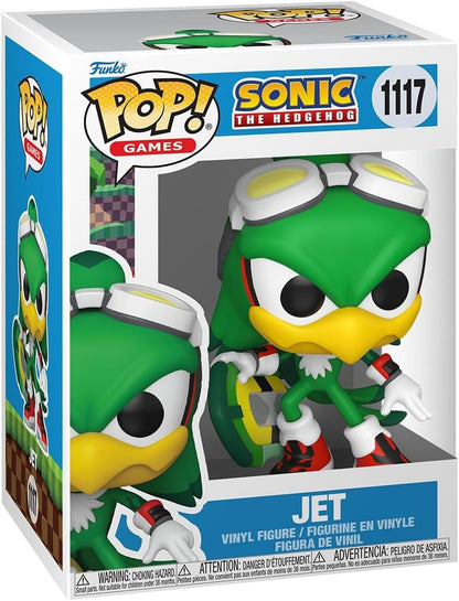 Funko Pop! Games: Sonic - Jet the Hawk com tabuleiro - Sonic the Hedgehog - Figura colecionável de vinil - Ideia para presente - Produtos oficiais - Brinquedos para crianças e adultos - Fãs de videogames