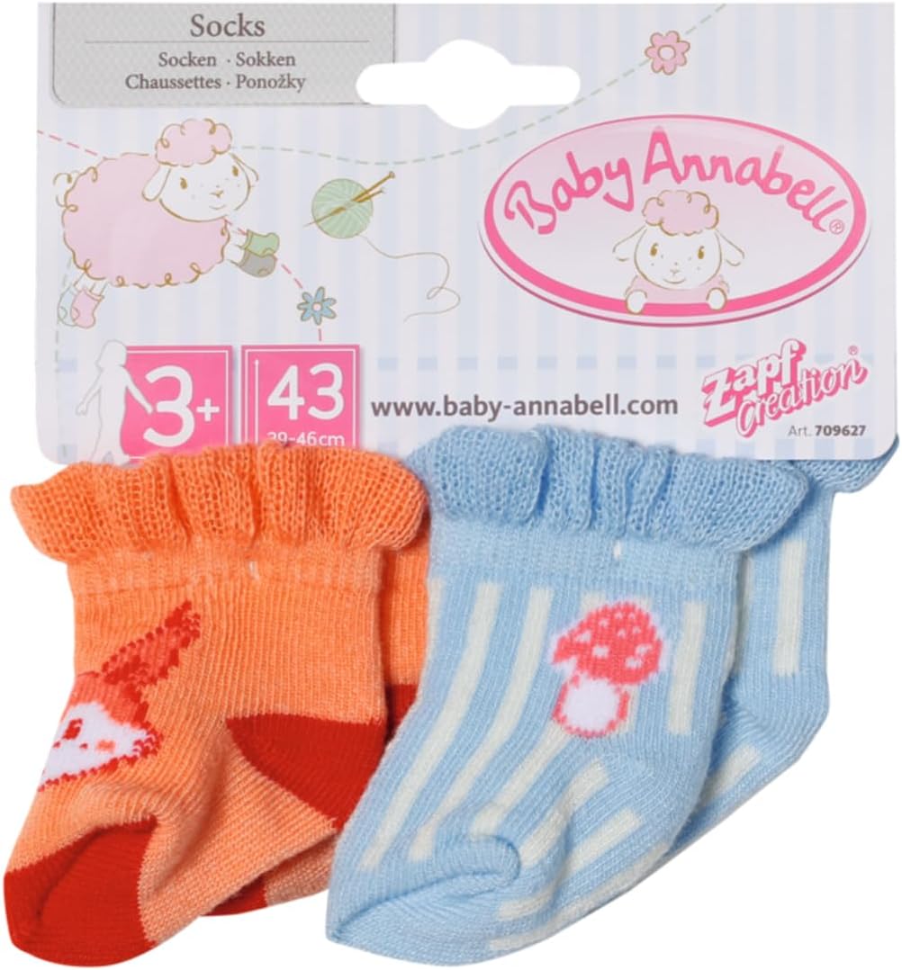 Baby Annabell Meias 709627 - Para bonecas de até 43 cm - Inclui 2 pares de meias da coleção - Boneca não incluída - Indicado para crianças a partir de 3 anos