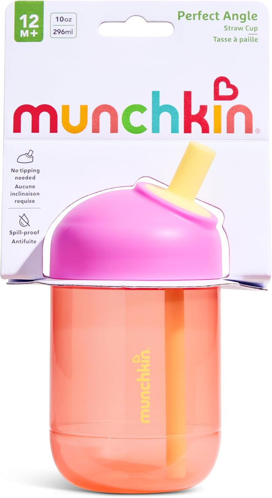 Munchkin Copo com Canudo Perfect Angle | 12m+ | 296 ml | Coral