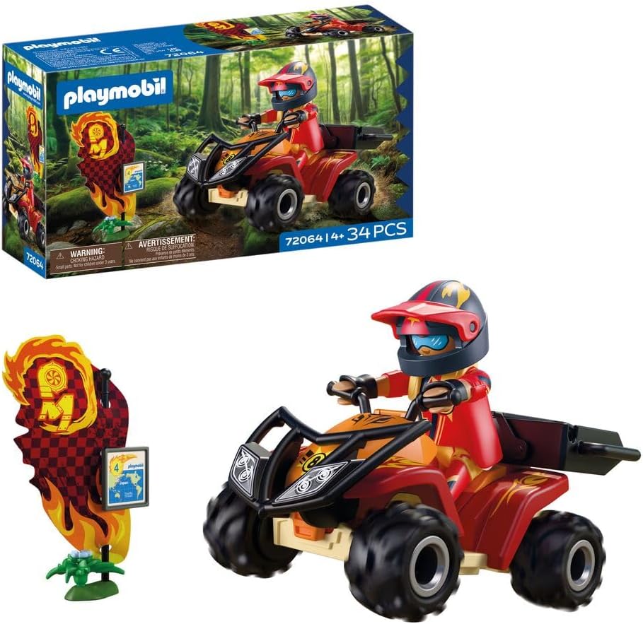 Playmobil | Veículos | Quadriciclo Off-road | Quadriciclo off-road com para-choque de proteção removível | brinquedo para crianças a partir de 4 anos | 72064