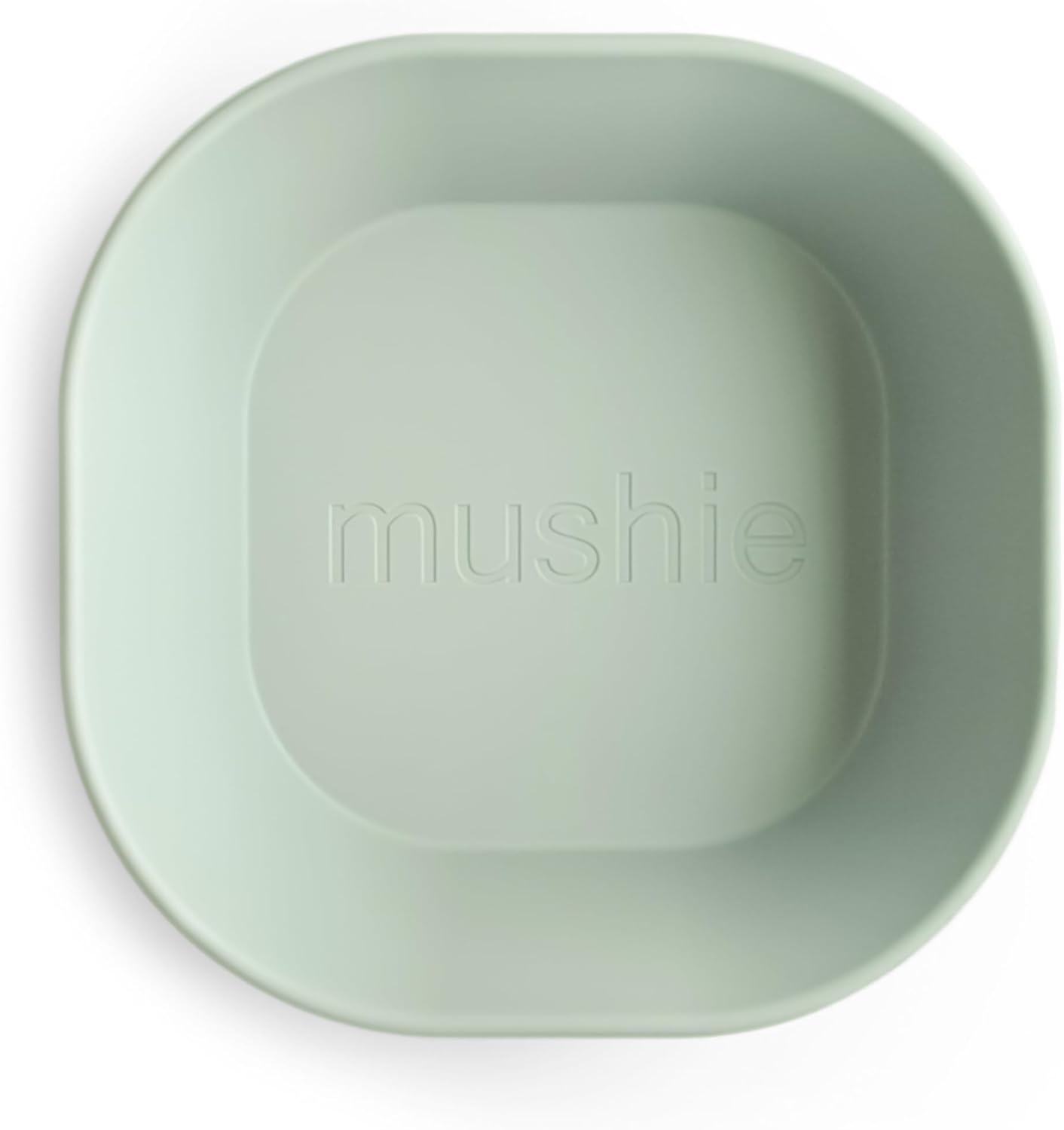 Mushie Tigelas para Jantar Infantil | Conjunto de 2 Tigelas Reutilizáveis Livres de BPA | Podem ser Lavadas na Lava-louças e Usadas no Micro-ondas | Fabricadas na Dinamarca | Quadradas (Verde Sálvia)