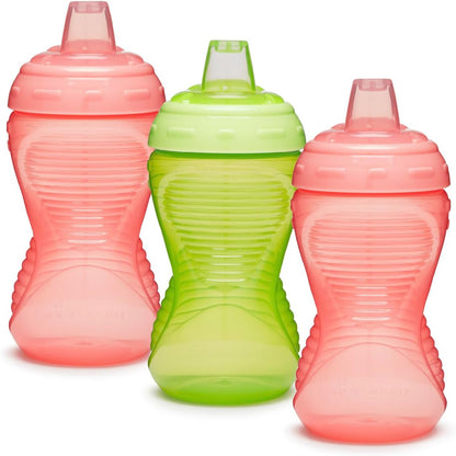 Munchkin Kit com 3 Copos Mighty Grip para Bebês | À prova de vazamentos | 296 ml | Rosa/Verde