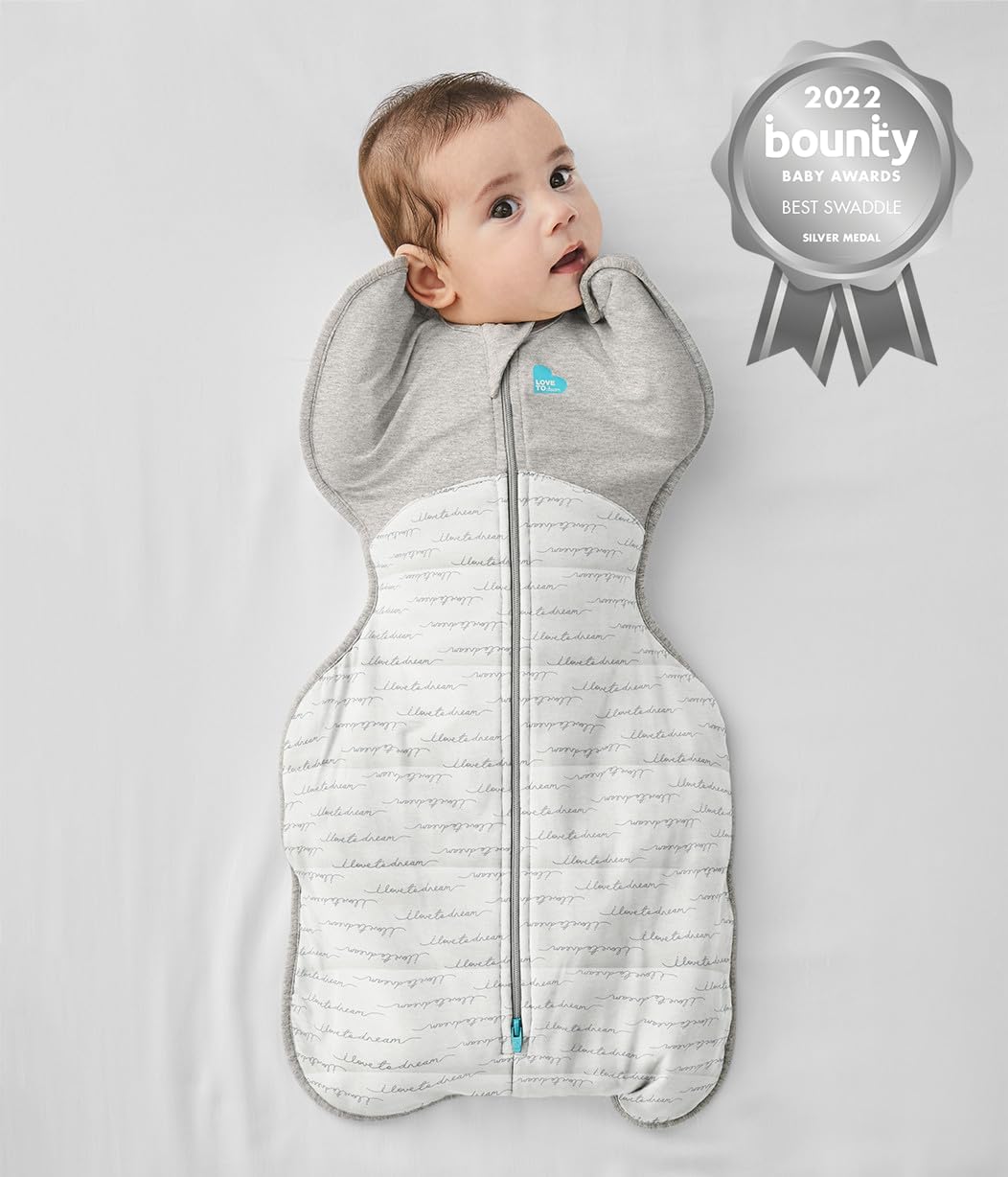 Love To Dream™ Swaddle UP™, Recém-nascido 2,2-3,8 kg - Branco Dreamer | Ajuste perfeito, promove uma rotina de sono saudável | 2,5 Tog Ideal para inverno e outono (16–20°C) | Algodão lavável à máquina com zíper duplo