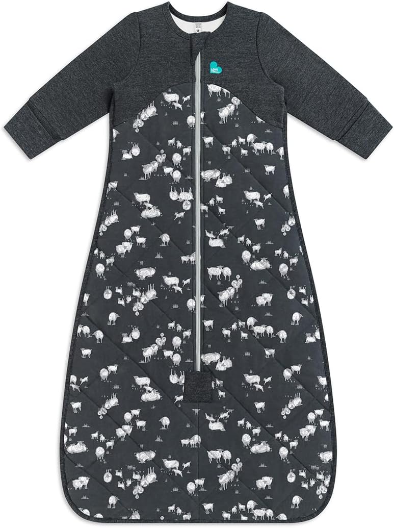 Love To Dream™ Saco de dormir, 18-36 meses - Carvão | Cobertor e edredom vestível extra quente, de manga comprida e leve | 3,5 Tog, ideal para inverno e outono (14–16 °C) | Algodão lavável à máquina e zíper duplo