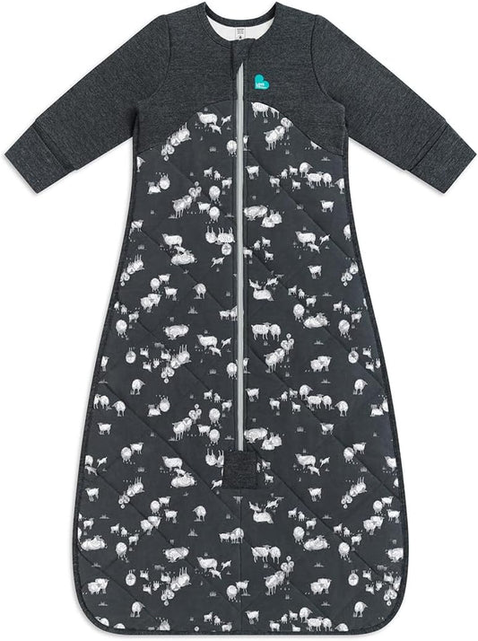 Love To Dream™ Saco de dormir, 18-36 meses - Carvão | Cobertor e edredom vestível extra quente, de manga comprida e leve | 3,5 Tog, ideal para inverno e outono (14–16 °C) | Algodão lavável à máquina e zíper duplo