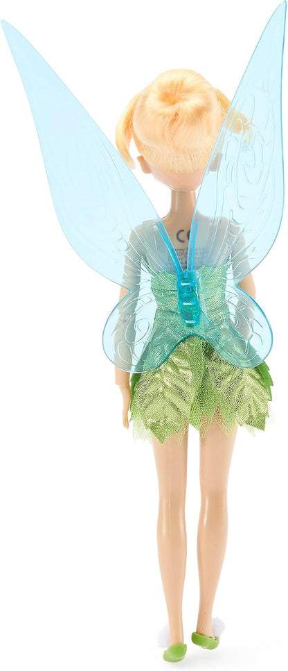 Disney Boneca Clássica Oficial da Sininho (Tinker Bell) da Store, 28 cm – Boneca Fada de Peter Pan com o Icônico Vestido Verde
