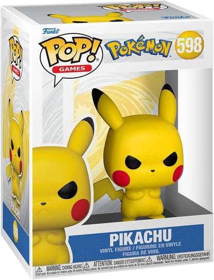 Funko Pop! Games: Pokémon - Pikachu Mal-humorado - Figura de vinil colecionável - Ideia para presente - Produtos oficiais - Brinquedos para crianças e adultos - Fãs de videogames - Figura modelo para colecionadores