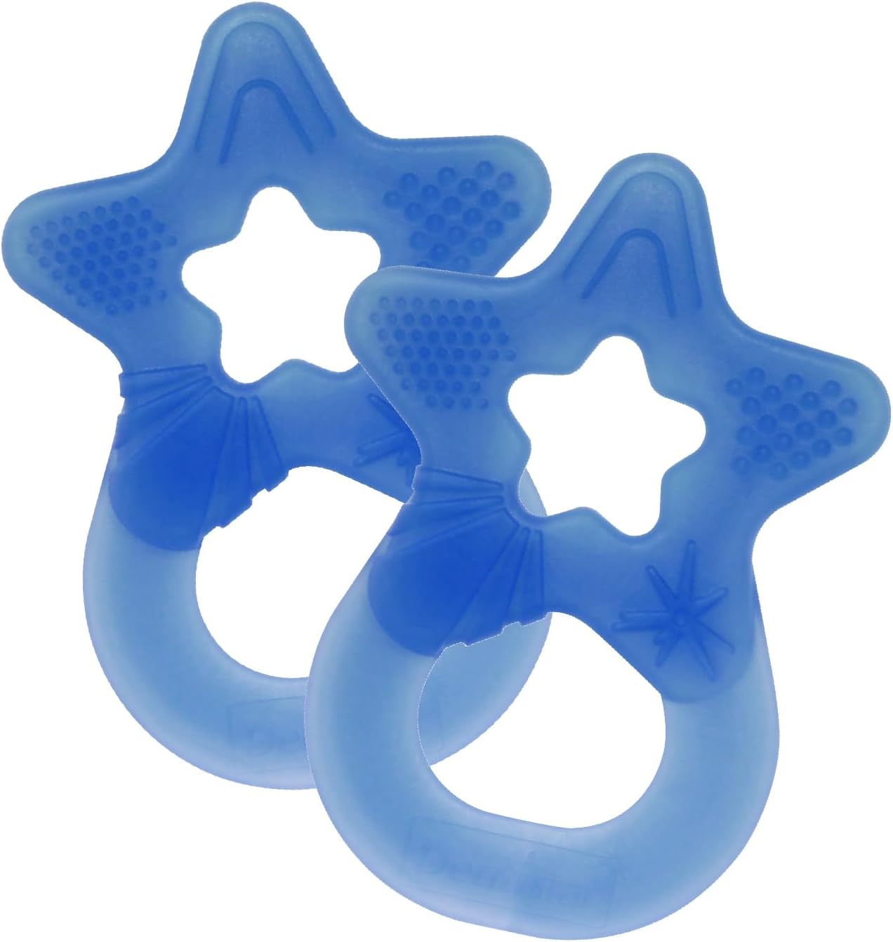 Dentistar Star Teether Pacote de 2, brinquedo de dentição para bebês com mais de 3 meses, anel de dentição de bebê de silicone macio para alívio da dor nos dentes e gengivas
