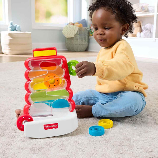 Fisher-Price Brinquedo para Bebês e Crianças Pequenas: Balanço com Moedas para Desenvolvimento Infantil a partir de 9 Meses, JLB81