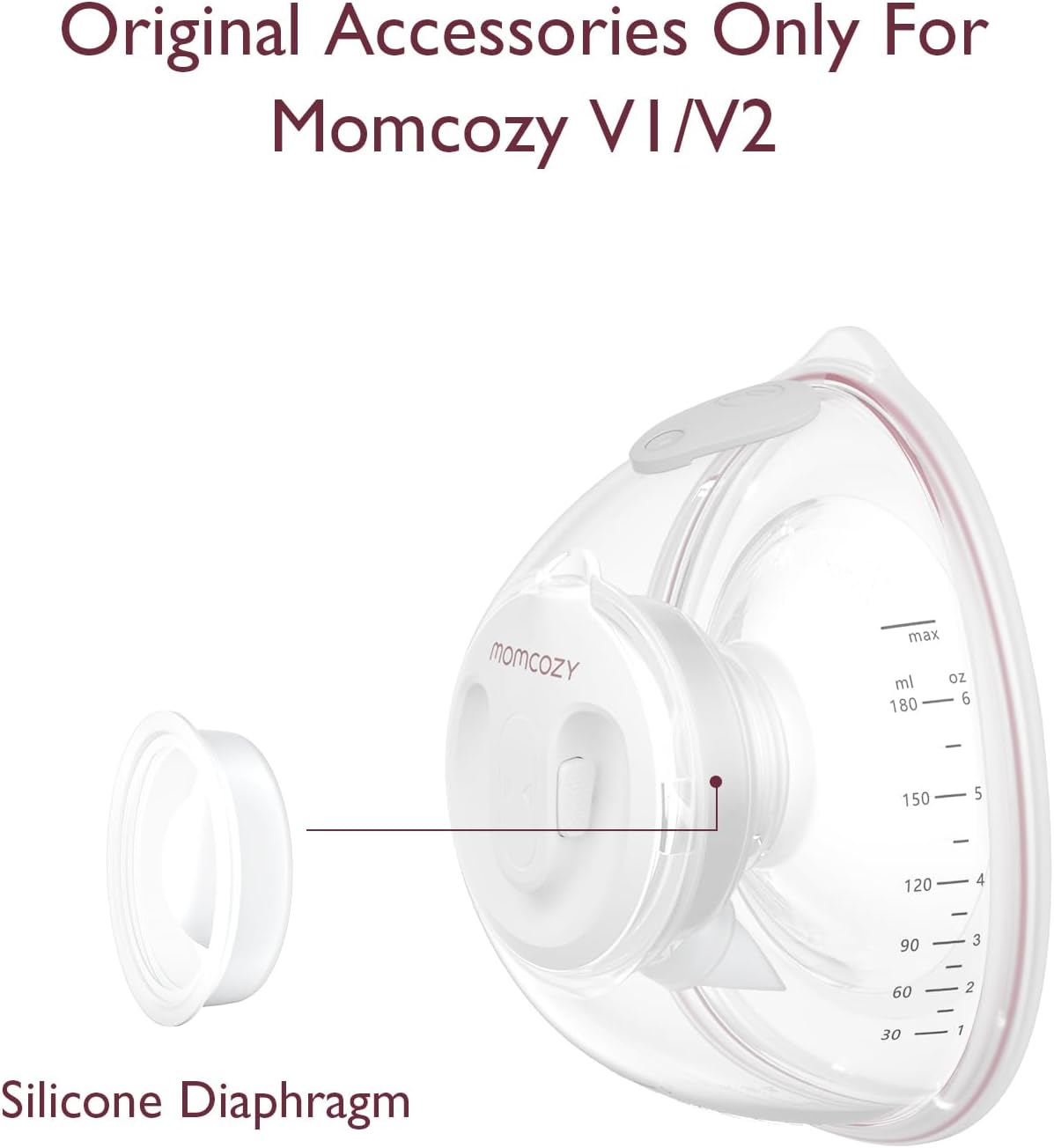 Momcozy Válvulas Duckbill somente para Momcozy V1/V2. Acessórios de substituição para bomba tira leite Momcozy V1/V2 original, pacote com 2