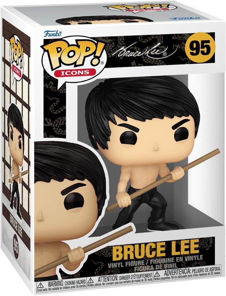 Funko Pop! Ícones Bruce Lee - (dinâmico) - Figura de vinil colecionável - Ideia para presente - Produtos oficiais - Brinquedos para crianças e adultos - Fãs de cinema - Figura modelo para colecionadores e exposição
