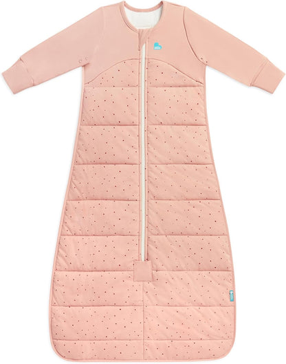 Love To Dream™ Saco de dormir, 18-36 meses - Rosa Pebbles | Manga comprida, manta e edredom leve | 2,5 Tog, ideal para inverno e outono (16–20 °C) | Algodão lavável à máquina com zíper duplo