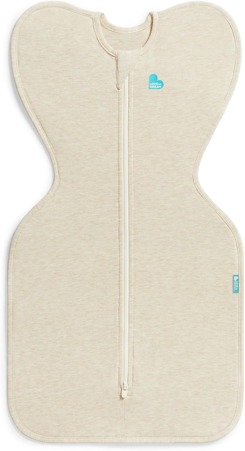 Love To Dream™ Swaddle UP™, Recém-nascido 2,2–3,8 kg – Aveia | Ajuste perfeito, promove uma rotina de sono saudável | 1,0 Tog Ideal para primavera e verão (20–24 °C) | Algodão lavável à máquina com zíper duplo