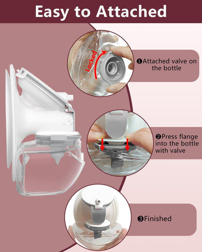 Momcozy Kit de acessórios de reposição para bomba tira-leite M9, incluindo válvula, diafragma, flange de 24 mm e coletor (cinza - frasco * 2 unidades).