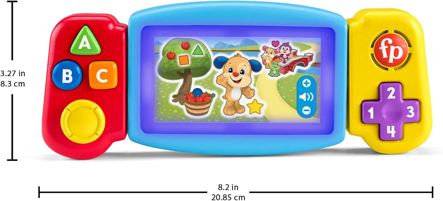Fisher-Price Laugh & Learn - Jogo de Videogame de Faz de Conta para Crianças com Luzes, Sons e Músicas Educativas, Versão em Inglês do Reino Unido, Twist & Learn Gamer, HNM83