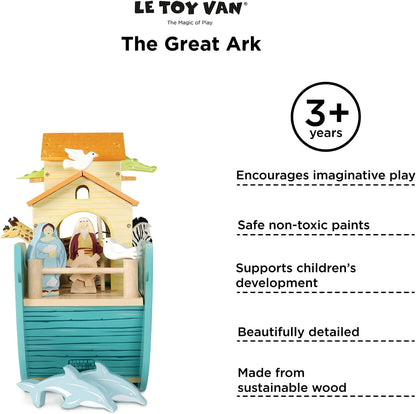 Le Toy Van  - Brinquedo de dramatização educacional de arca de madeira | Adequado para um menino ou uma menina de 3 anos ou mais