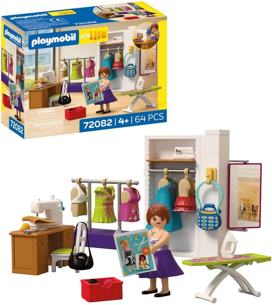 Playmobil MyLife Designer de Moda, Ateliê de costura com máquina de costura e 6 looks, Estimula a criatividade, Brinquedo infantil para crianças a partir de 4 anos, 72082
