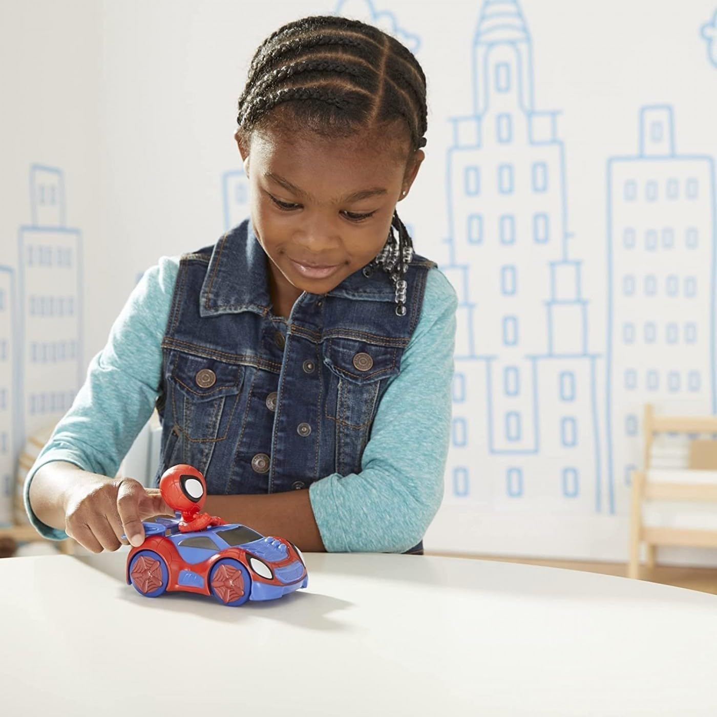 Homem-Aranha e seus Incríveis Amigos - Figura de Ação do Homem-Aranha da Hasbro Marvel com Veículo Web-Crawler, para Crianças a partir de 3 Anos, Multicolorido, F1940