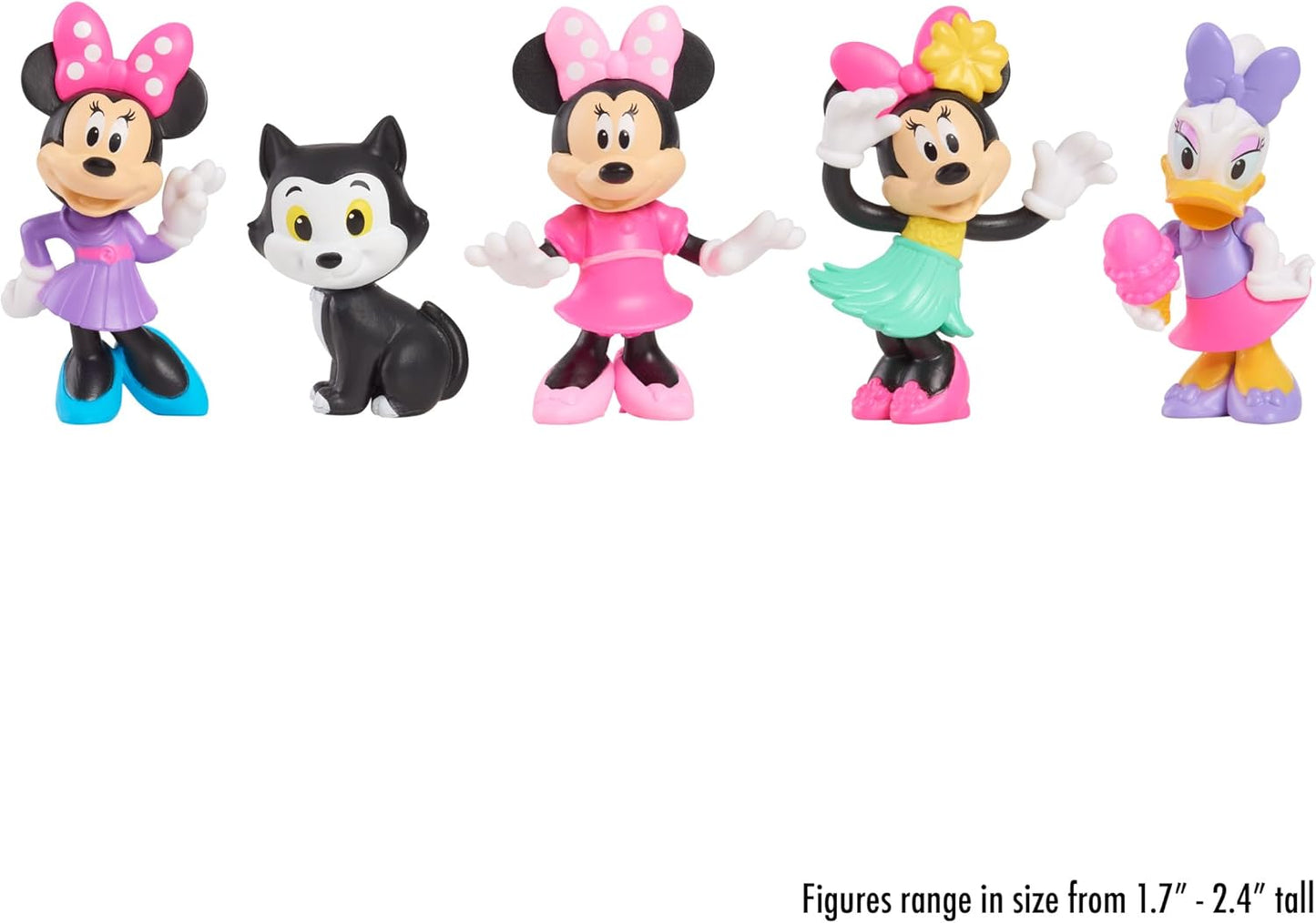 Just Play, Disney Conjunto de 5 miniaturas da Minnie Mouse da Junior da brinquedos infantis para crianças a partir de 3 anos.