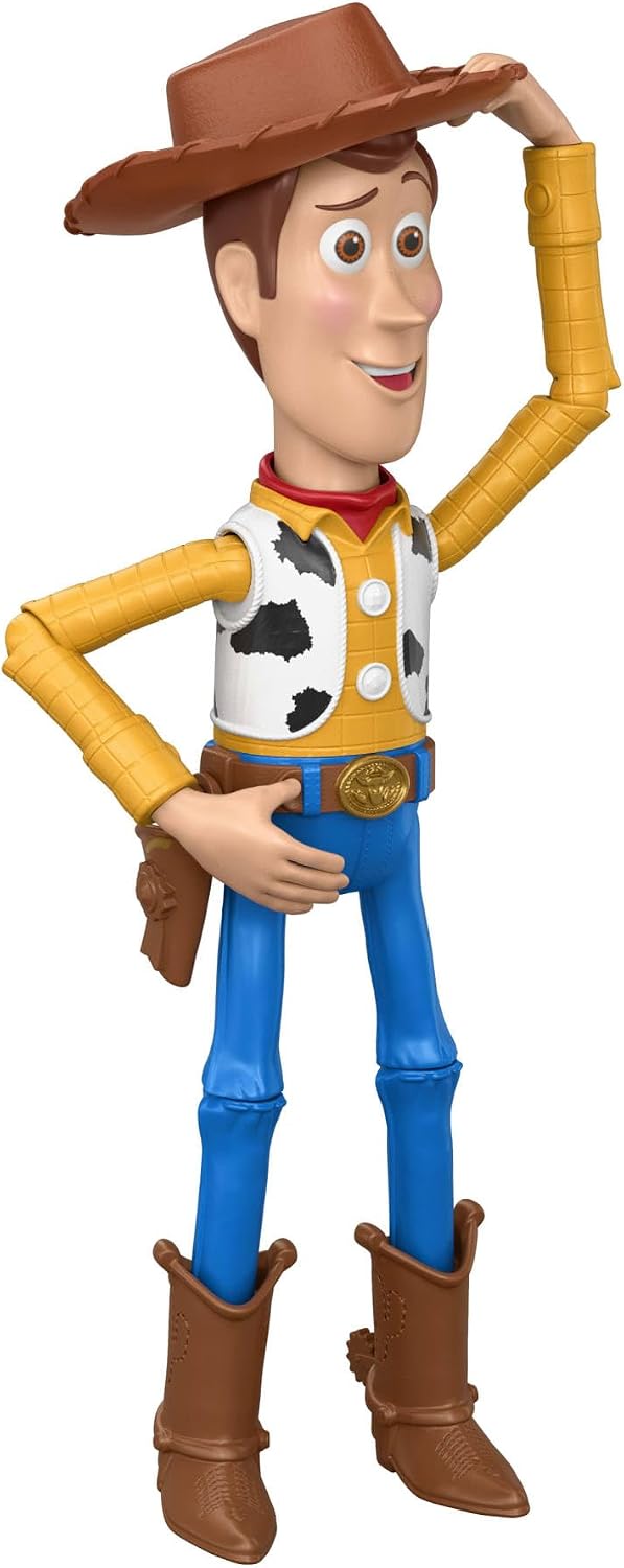 Mattel Disney e Pixar Toy Story 5 Woody "Howdy Partner" | Figura em Grande Escala, Boneco de 30 cm com Movimento de Saudação com o Chapéu e 14 Articulações, JKV38