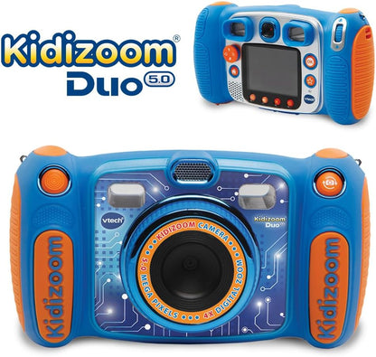 VTech KidiZoom Duo FX, câmera infantil com tela colorida, 8 MP, fotos, selfies e vídeos, filtros AR, 20 jogos, 75 efeitos de foto e vídeo, filtros e molduras, para bebês de 3, 4, 5, 6, 7 anos ou mais, azul