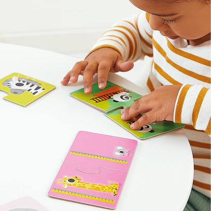 Janod - Opposites Puzzle - 12 Cardboard 2-Piece Puzzles - Educational Game - Fine Motor Skills and Concentration - FSC Product and Vegetable Inks - Made in France - Ages 2 +