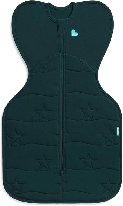 Love To Dream™ Swaddle UP™, Médio 6-8,5 kg - Verde Floresta, Ajuste Perfeito, Favorece uma Rotina de Sono Saudável, 3,5 Tog para Temperaturas Frias (14-16°C), Algodão Elástico Acolchoado Lavável à Máquina, 2 Zíperes