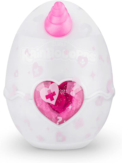 Rainbocorns Unicorn Rescue Surprise, DJ - Pelúcia colecionável - Ovo gigante, mais de 25 surpresas dentro, 35 cm, bicho de pelúcia fofinho, anéis, adesivos, acessórios vestíveis (DJ Unicorn)