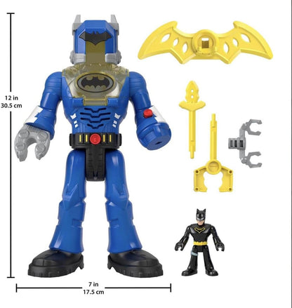 Imaginext DC Super Friends Batman Brinquedos Insider & Exo Suit Robô de 30 cm com Luzes e Sons mais Figura para Crianças a partir de 3 Anos, HGX98, Multicolorido, Médio