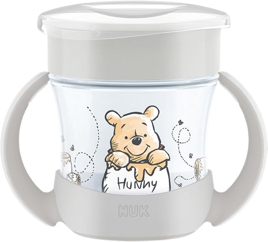 NUK Copo de Treinamento Mini Magic Cup | 6+ meses | 160 ml | Borda 360° antivazamento | Copo para crianças pequenas com alças antiderrapantes | Disney Ursinho Pooh | 1 unidade