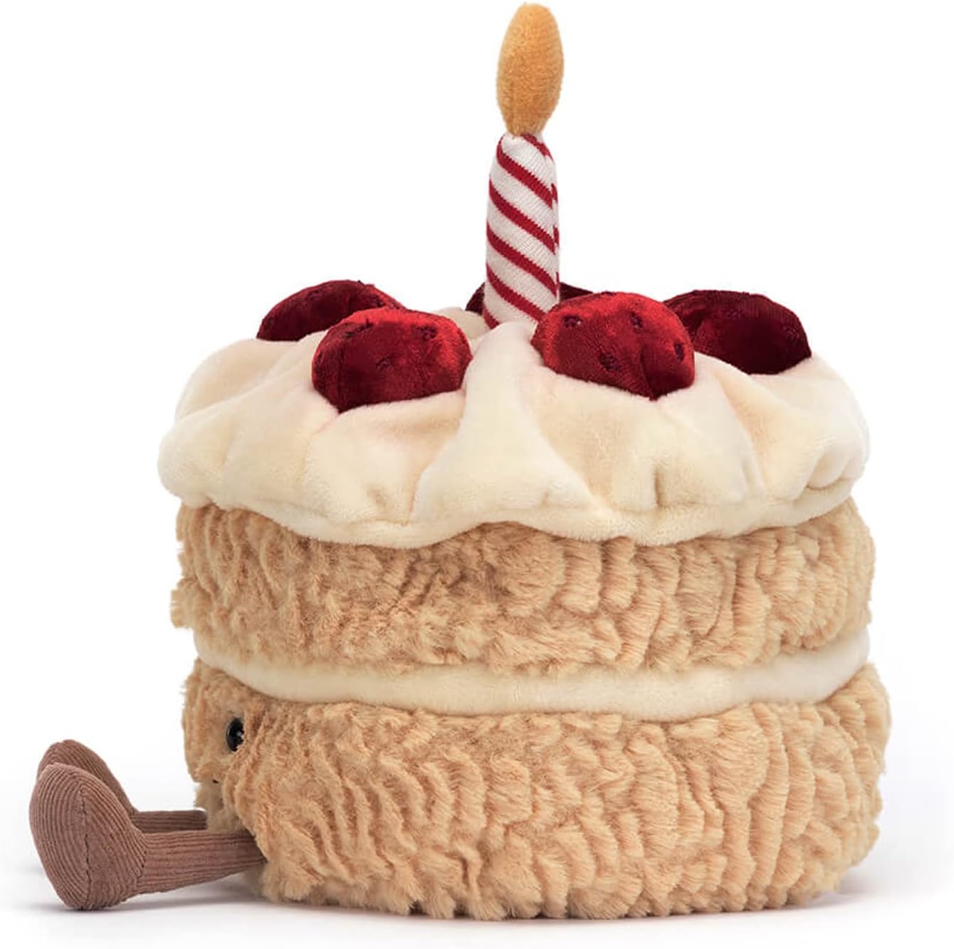 Jellycat Bolo de aniversário divertido, decoração de pelúcia colecionável