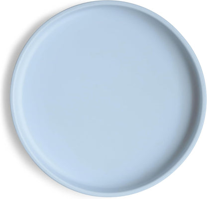Mushie Prato de silicone antiderrapante com ventosa Classic para bebês e crianças pequenas | Silicone de qualidade alimentar | Pode ser lavado na lava-louças e usado no micro-ondas (Azul claro)