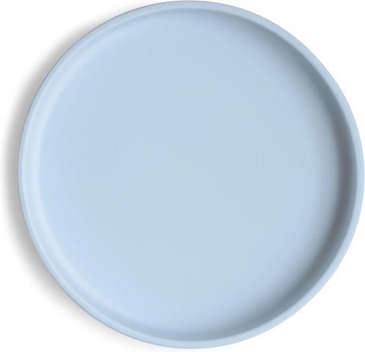 Mushie Prato de silicone antiderrapante com ventosa Classic para bebês e crianças pequenas | Silicone de qualidade alimentar | Pode ser lavado na lava-louças e usado no micro-ondas (Azul claro)