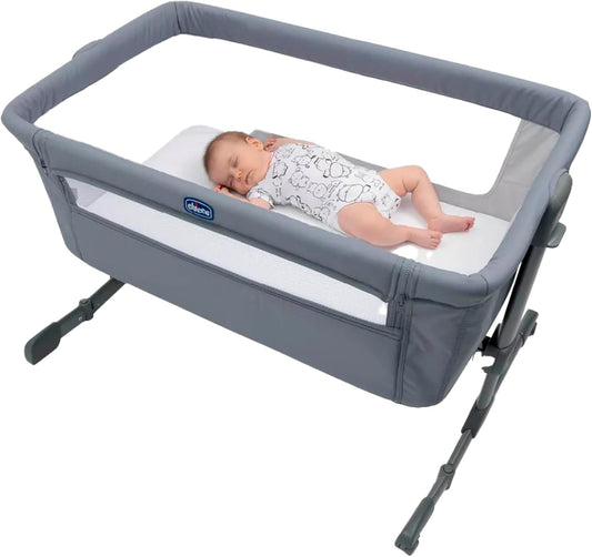 Chicco Berço cosleeping infantil Next2Me Magic Evo, compatível com diferentes camas, modo de balanço, altura ajustável, barreira deslizante, 4 rodas, boa circulação de ar, colchão e bolsa incluídos, 0-6 m