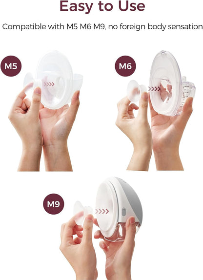 Momcozy Inserção de flange de 15 mm compatível com acessórios de substituição da bomba tira leite Momcozy M5/M6/M9, 4 unidades (15 mm)