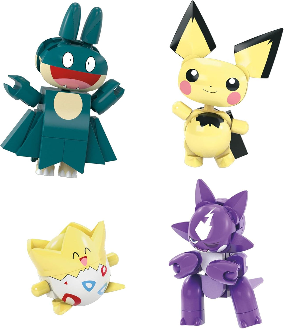 MEGA Conjunto de Brinquedos de Montar Pokémon – Pacote com 8 Treinadores e 189 Peças, 8 Personagens Articulados e Posicionáveis (aprox. 5 cm de altura), para Crianças, HKT24
