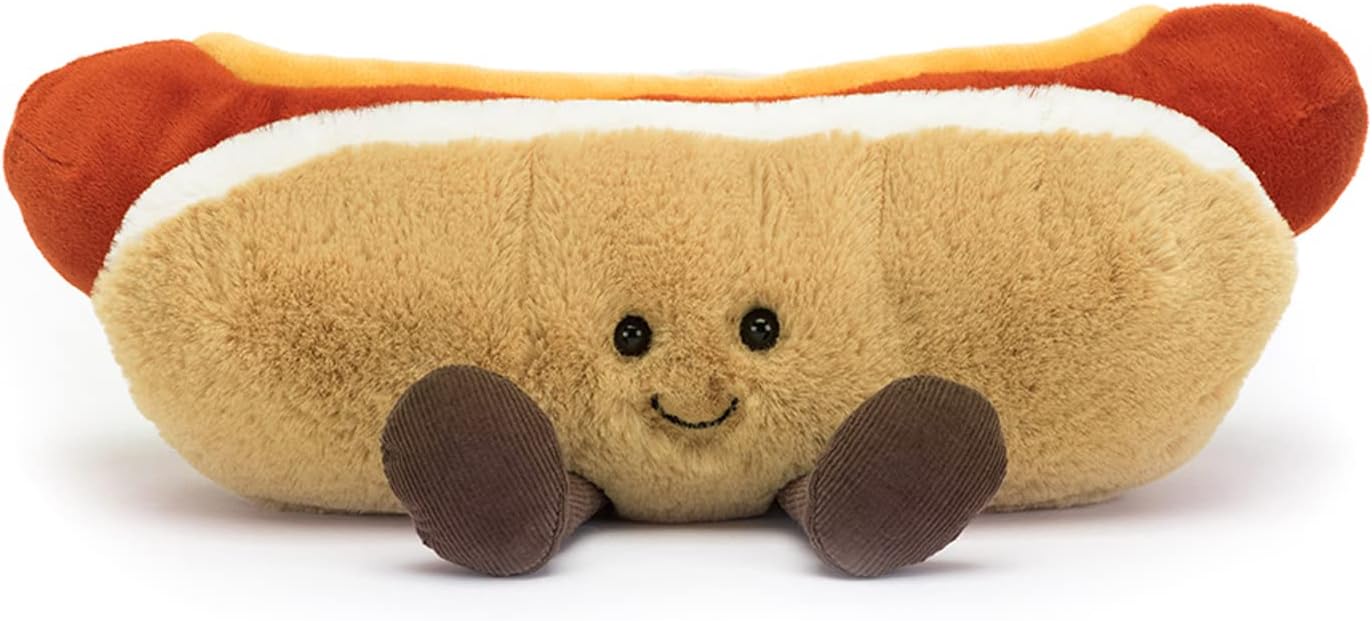 Jellycat Decoração de pelúcia colecionável Cachorro-Quente Divertido