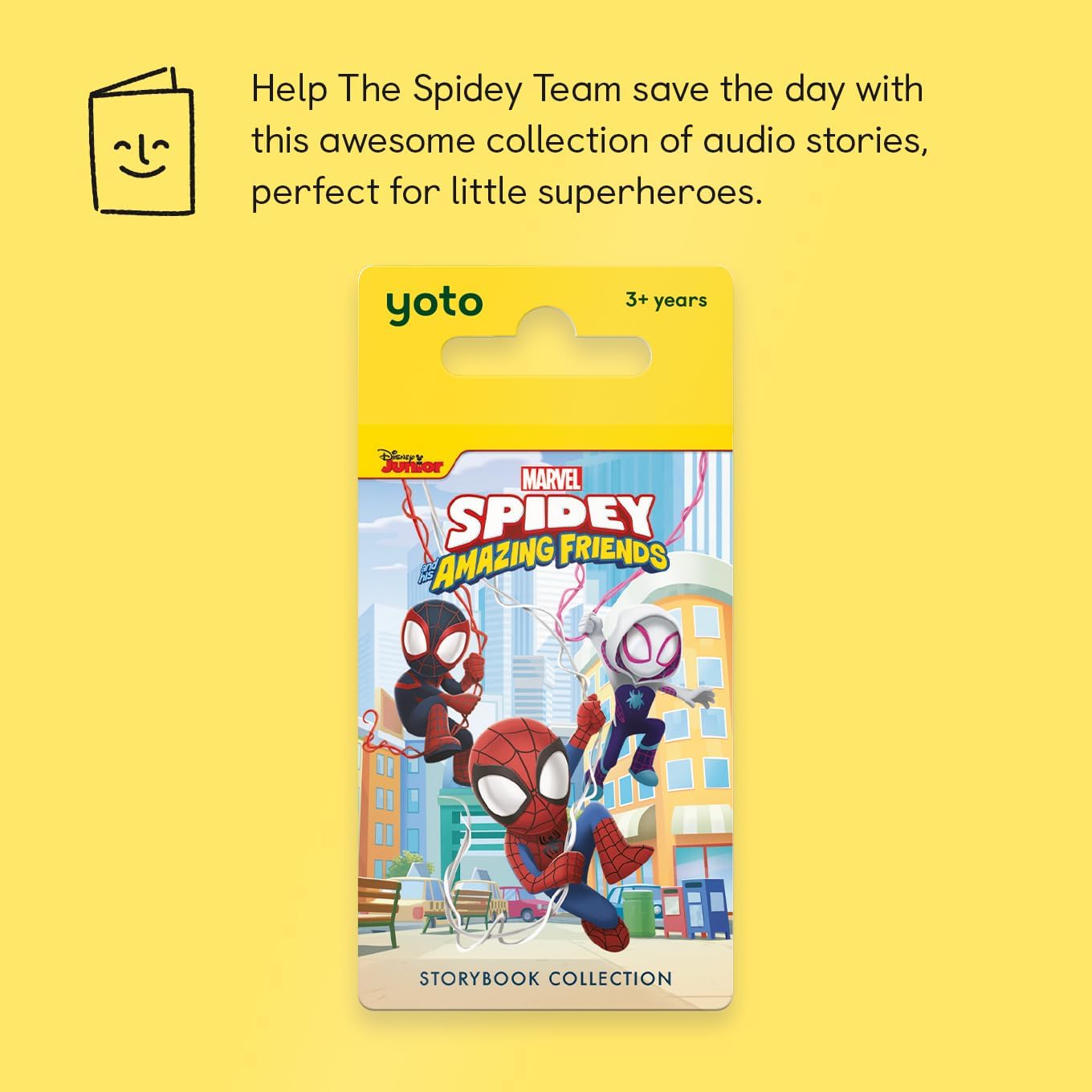 Yoto Marvel: Coleção de Livros de Histórias do Homem-Aranha e Seus Incríveis Amigos – Cartão de Áudio Infantil para Uso com o Player & Mini, Dispositivo de Áudio Tudo-em-Um, Ouça sem Telas com Histórias Divertidas para Brincar, Dormir e Viajar