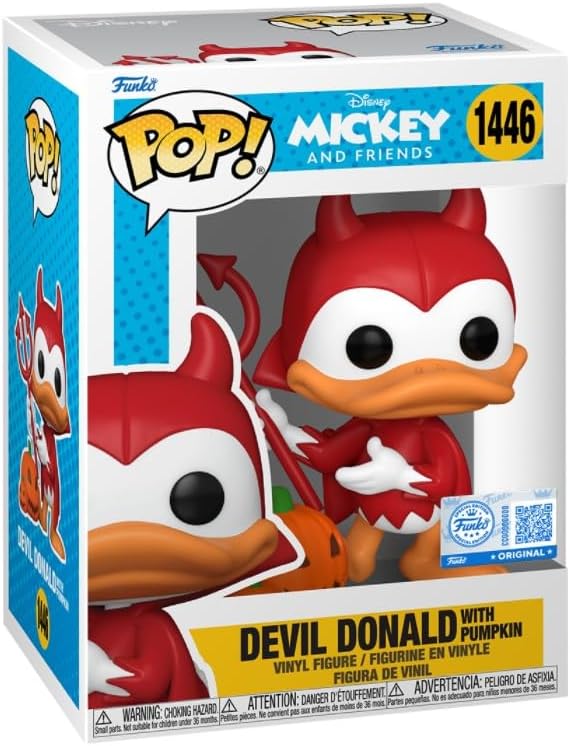 Funko Pop! Disney: Pato Donald Diabo - Probabilidade de 1/6 para variante rara de Chase - Pato Donald - Figura colecionável de vinil - Ideia para presente - Produtos oficiais - Brinquedos para crianças e adultos - Fãs de TV