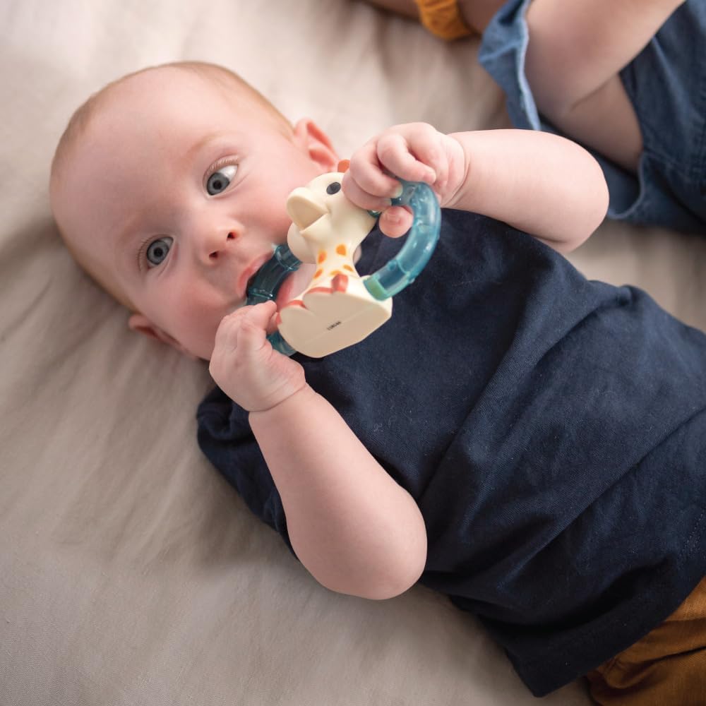 Sophie la Girafe Mordedor Double Ice Bite, mordedor refrescante e calmante para bebês com design fácil de segurar. Para bebês e crianças a partir de 3 meses.