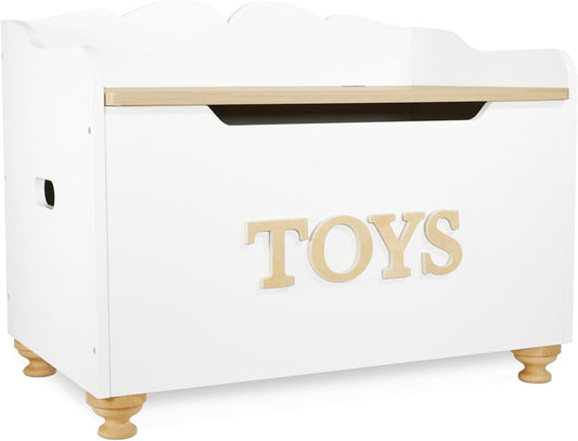 Le Toy Van - Caja de juguetes para niños - Caja de almacenamiento para juguetes infantiles Caja de juguetes de madera blanca - Caja de madera - Caja de almacenamiento con tapa