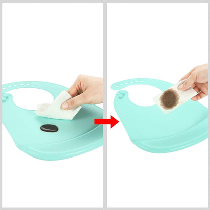 PandaEar Conjunto de 3 babadores de silicone superfinos e leves da, em cores lindas, para bebês e crianças pequenas | Azul/Roxo/Cinza | 10 a 72 meses