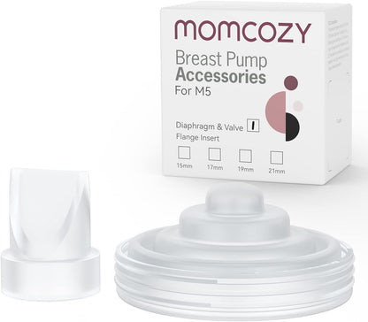 Momcozy Válvulas bico de pato e diafragma de silicone compatíveis com Momcozy M5. Acessórios originais de substituição para bomba tira leite Momcozy M5, 1 pacote