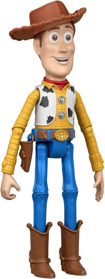 Mattel Figura interativa do Woody de Toy Story 5 da Disney e Pixar, com 23 cm de altura, fala frases do filme e conversa com outros personagens da linha, JKV25