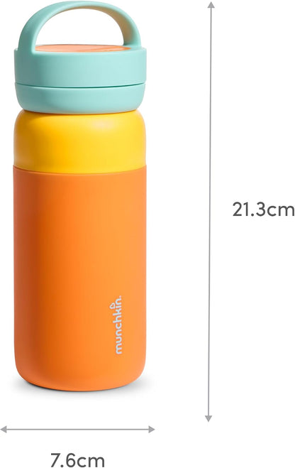 Munchkin Garrafa de Água Térmica com Canudo Stay Cool | 24m+ | 355ml | Laranja