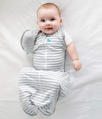 Love To Dream™ Saco de Transição Swaddle UP™, Extra Grande (11–14 kg) – Cinza | Ajuste perfeito com abas removíveis | 1.0 Tog | Ideal para primavera e verão (20–24 °C) | Algodão lavável à máquina com zíper duplo