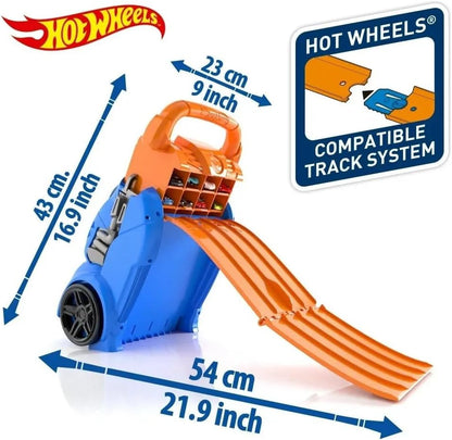 Hot Wheels Estojo Lançador | Armazena até 20 carrinhos | 2 em 1: estojo de armazenamento e lançador que se conecta a outros conjuntos | Para crianças a partir de 3 anos | (Carrinhos não incluídos)
