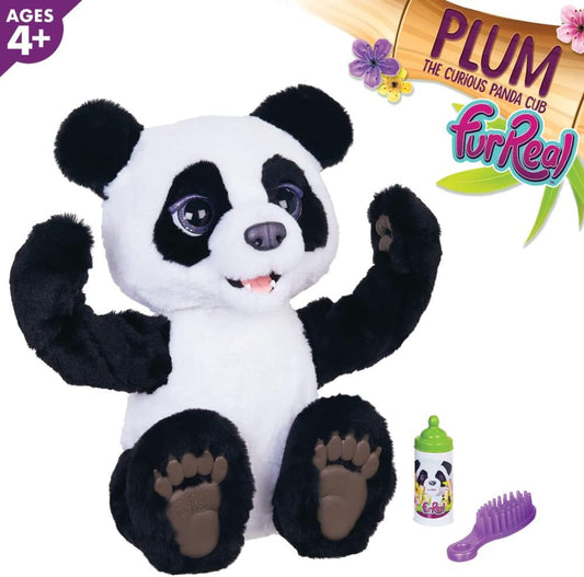 FurReal Friends Plum, el curioso panda cachorro de peluche interactivo, a partir de 4 años, negro